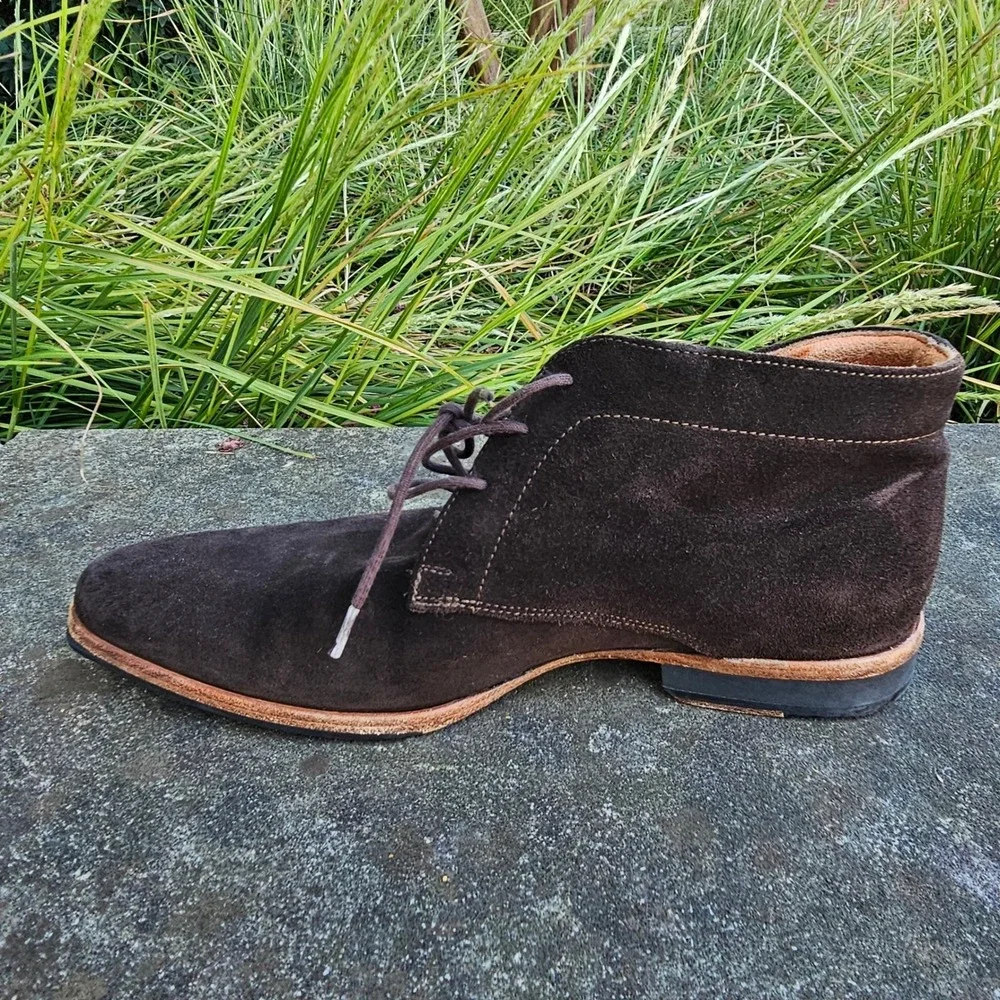 Wolf & Shepherd Striker Chukka Chocolate Brown Suede Leather Boots Woman 7 Men 9